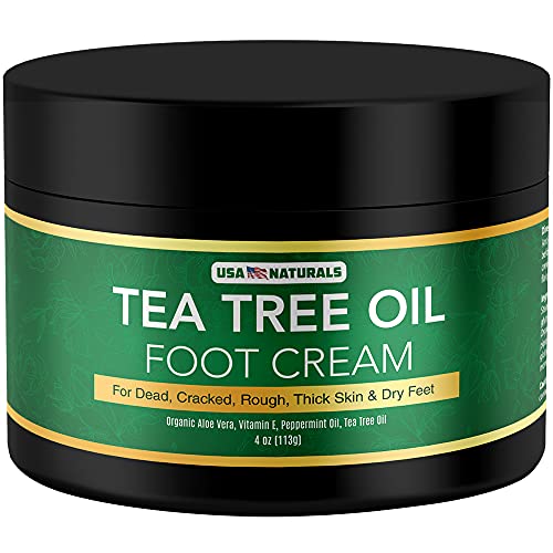 Tea Tree Oil Foot Cream For Dry Cracked Heels Repair - Natural Foot Cream For Dry Cracke USA Naturals uk supplements