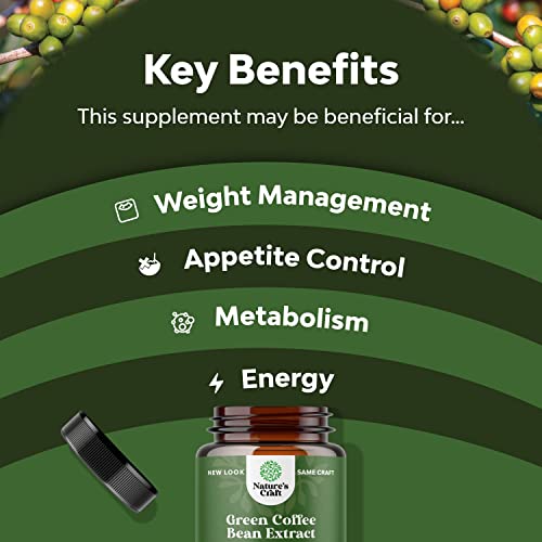 Pure Green Coffee Bean Extract Supplement – Best for Weight Loss Appetite Suppressant Natures Craft uk supplements