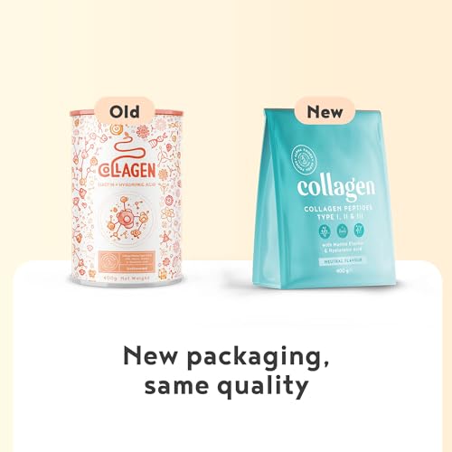 Collagen Powder with Hyaluronic Acid 400g - Collagen Peptides Supplement + Amino Acids Alpha Foods uk supplements