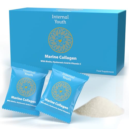 Marine Collagen Powder 10000mg with Hyaluronic Acid Biotin and Vitamin C A D3 E - Collagen Internal Youth uk supplements