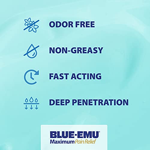 BLUE-EMU Maximum Pain Relief Cream for Arthritis, Muscle, & Joint Aches, 3 Oz, 1 Pack BLUE-EMU uk supplements