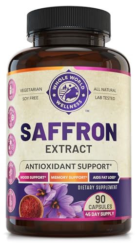 100% Pure Saffron Extract - Metabolism Booster & Natural Appetite Suppressant for Weight Loss WHOLE WORLD WELLNESS uk supplements