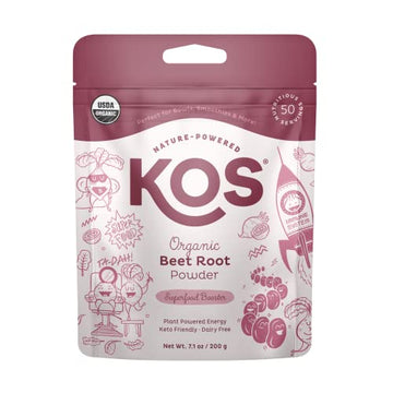 KOS Organic Beet Root Powder, USDA Certified - Natural Nitric Oxide Booster, Superfood KOS uk supplements