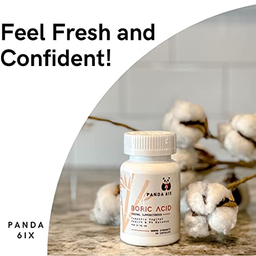 Panda 6ix Boric Acid Vaginal Suppositories 30 Capsules, 600mg Made in The USA- Feminine Health Support Panda 6ix uk supplements