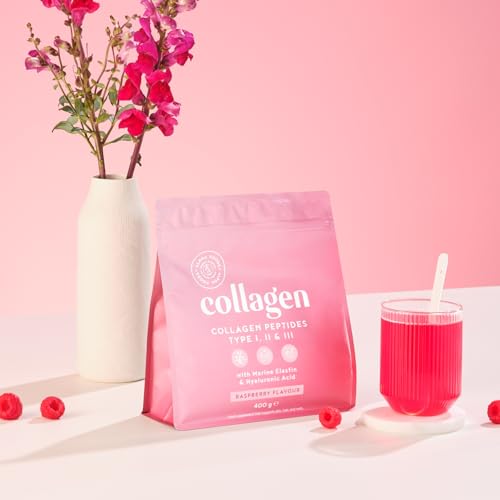 Collagen Powder with Hyaluronic Acid 400g - Premium Bovine Collagen Type I, II, III Alpha Foods uk supplements