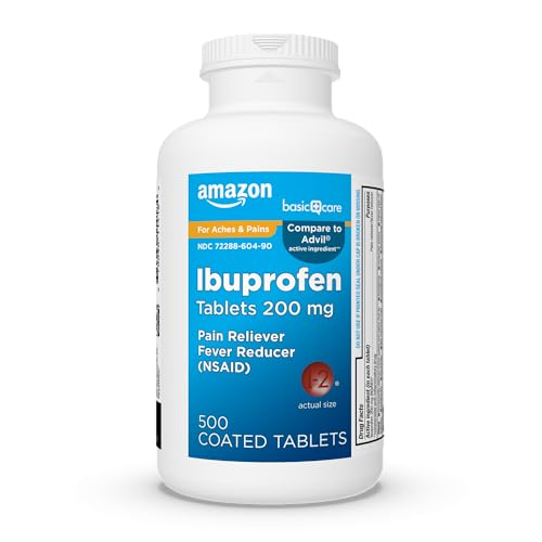 Amazon Basic Care Ibuprofen Tablets 200 mg, Pain Reliever/Fever Reducer, Body Aches Amazon Basic Care uk supplements
