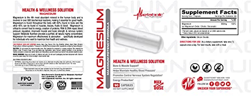 Metabolic Nutrition Magnesium, 650mg per Serving, Non-GMO, Vegan, Gluten Free Metabolic Nutrition uk supplements