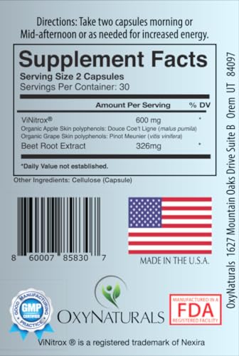 OxyBoost with ViNitrox - Nitric Oxide Supplement for Blood Pressure Support, Heart Health OxyNaturals uk supplements