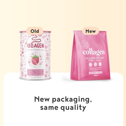 Collagen Powder with Hyaluronic Acid 400g - Premium Bovine Collagen Type I, II, III Alpha Foods uk supplements