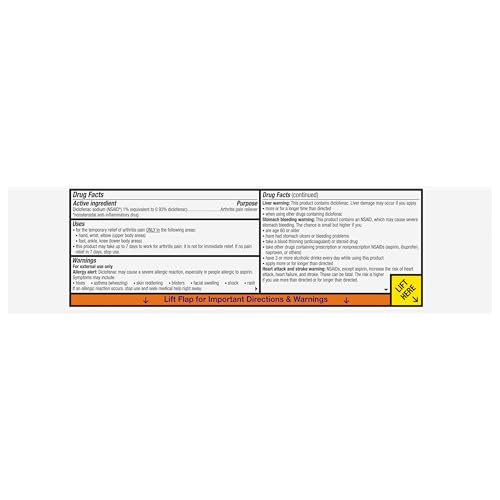 Voltaren Arthritis Pain Relief Gel, Diclofenac Sodium, 1% (NSAID), Clinically Proven Powerful Pain Reliever with Easy Open Flip Top Cap, No Prescription Needed, 5.3oz Voltaren uk supplements