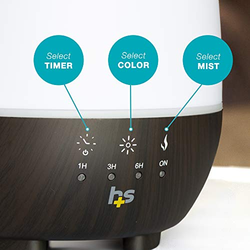 HealthSmart Essential Oil Diffuser, Cool Mist Humidifier and Aromatherapy Diffuser, FSA HSA Eligible with 500ML HealthSmart uk supplements
