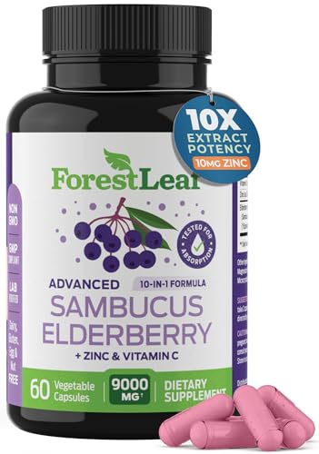 ForestLeaf Sambucus Elderberry with Vitamin C and Zinc - 9000mg Ult ForestLeaf uk supplements