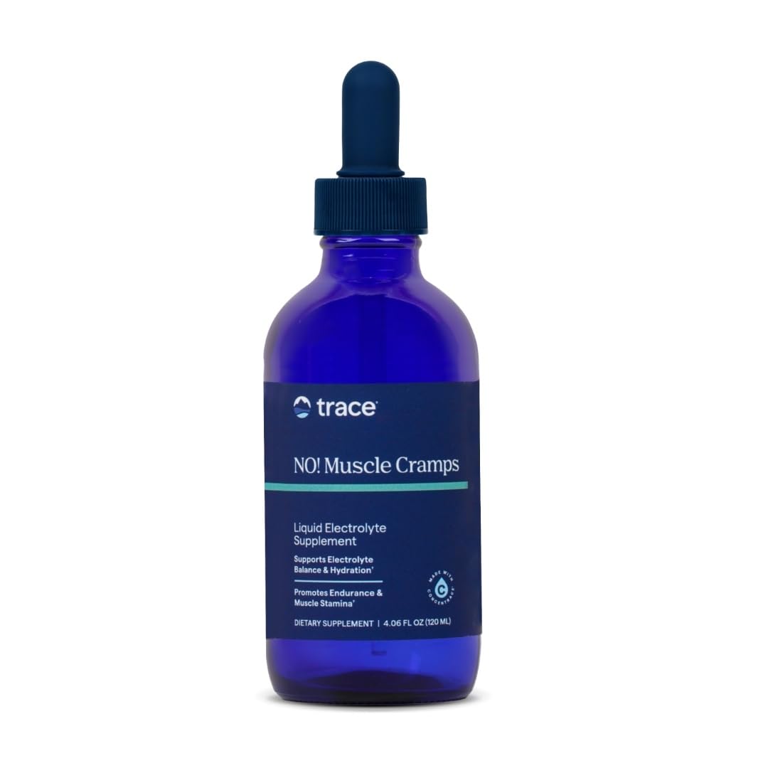 Trace Minerals NO! Muscle Cramps - Supplement for Healthy Muscle Function - Liquid Supplement - Electrolyte Balance - Endurance & Energy - Sugar-Free - 4.06 fl oz (60 Servings) Trace Minerals uk supplements