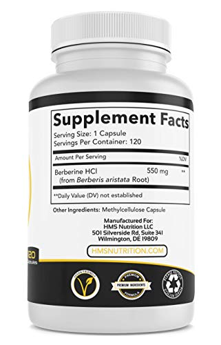 HMS Nutrition 550mg Berberine HCL from Berberis Aristata Root HMS Nutrition uk supplements
