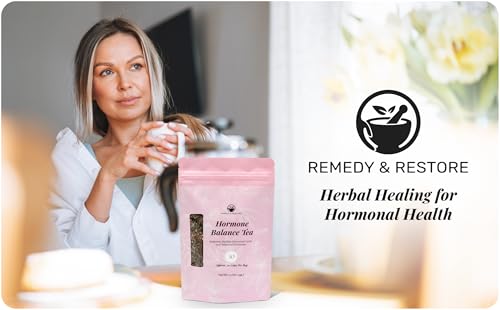 Remedy & Restore Herbal Tea for Hormone Balance - Natural Menstrual Cycle Support, Spearmint Flavor, Loose Leaves, 1 Count Remedy & Restore uk supplements