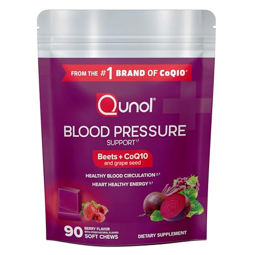 Qunol Beets Chews for Blood Pressure Support, 3 in 1 Beets + CoQ10 + Grape Seed Extract Qunol uk supplements