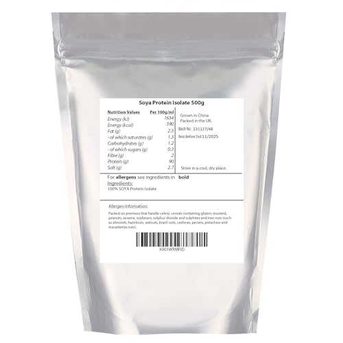SOYA Protein Isolate (90% Protein) 500g by Manor Springs, Unflavoured, Vegan Protein Shake MANOR SPRINGS uk supplements