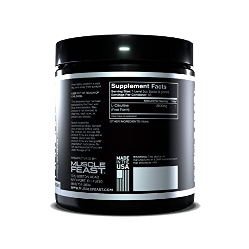 Muscle Feast Premium Vegan L-Citrulline Powder, Enhance Muscle Pumps, Improve Muscle Muscle Feast uk supplements