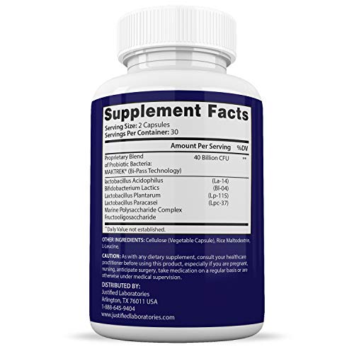 Justified Laboratories (3 Pack) Clear Nails Plus Max Pills 40 Billion CFU Probiotic 60 Caps Justified Laboratories uk supplements