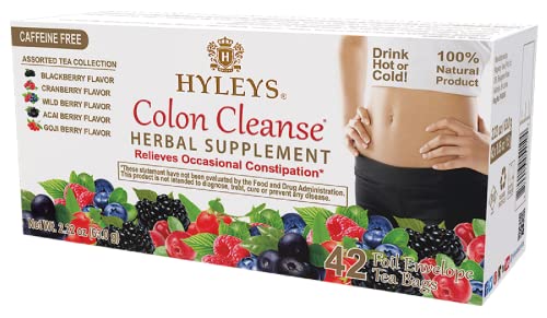 Hyleys Colon Cleanse Tea Assorted Flavors - 42 Tea Bags (1 Pack) HYLEYS uk supplements