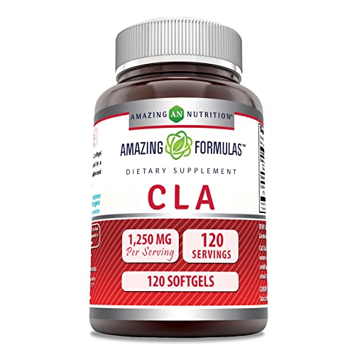 Amazing Formulas CLA | Conjugated Linoleic Acid Supplement | 1250 Mg | 120 Softgels Amazing Nutrition uk supplements