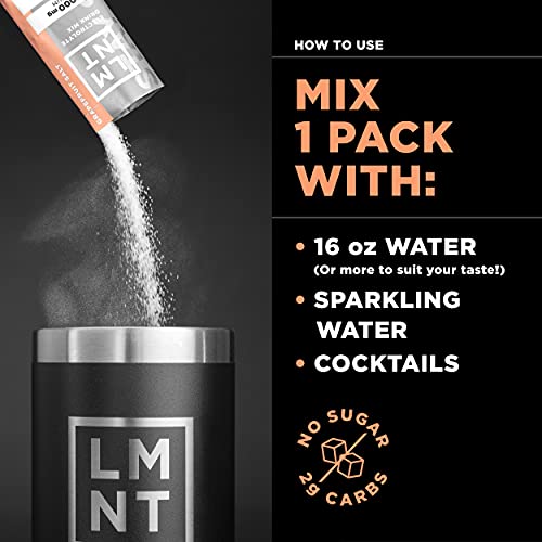 LMNT Zero-Sugar Electrolytes - Grapefruit Salt - Hydration Powder Packets | No Dodgy Drink LMNT uk supplements