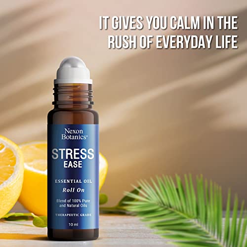 Stress Ease Essential Oil Roll On Blend 10ml - Natural Stress Relief Essential Oils Roll Nexon Botanics uk supplements