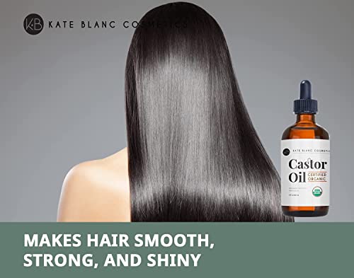 Kate Blanc Cosmetics Organic Castor Oil (4oz). 100% Pure, Cold Pressed, Hexane Free in a Glass Bottle Kate Blanc Cosmetics uk supplements