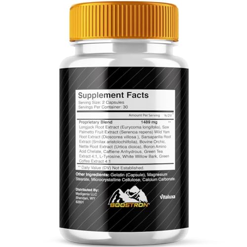 Boostron Capsules, Boostron Supplement Pills - Boostrom Maximum Strength Performance Blend Premium Advanced Formula All Natural Ingredients for Advanced Health Vitamin Support Reviews (60 Capsules) Vitaluxa uk supplements