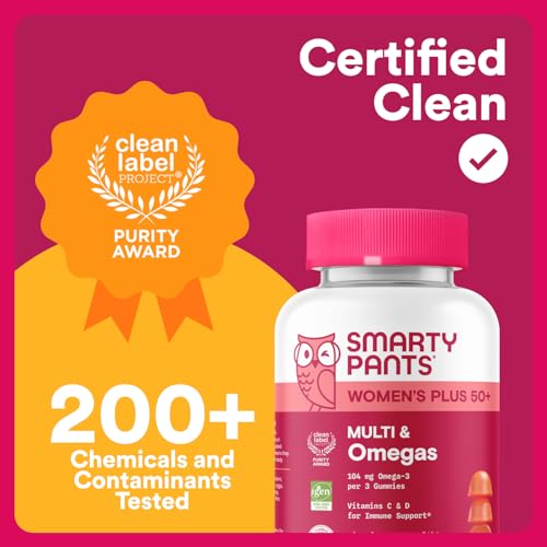 SmartyPants Multivitamin Gummy for Women 50 and Over - Improved Formula: Omega 3 (DHA/EPA), Methylfolate, CoQ10, Vitamin D3, C SmartyPants uk supplements