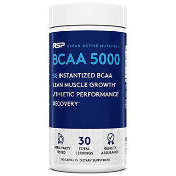 RSP BCAA 5000 (30 Serv), Premium BCAA Capsules for Post Workout Muscle Recovery RSP NUTRITION uk supplements