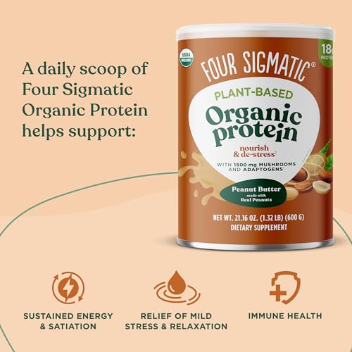 Four Sigmatic Organic Plant-Based Protein Powder Peanut Butter Protein with Lion’s Mane Four Sigmatic uk supplements