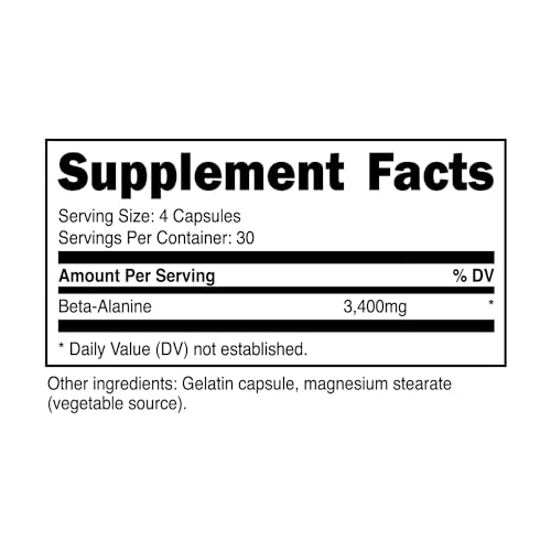 Primal Beta-Alanine Capsules 3400mg (30 Servings, 120 Capsules) - Supplement, Gluten Primal uk supplements
