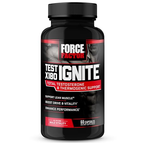 FORCE FACTOR Test X180 Ignite Testosterone Booster for Men, Testosterone Support Force Factor uk supplements