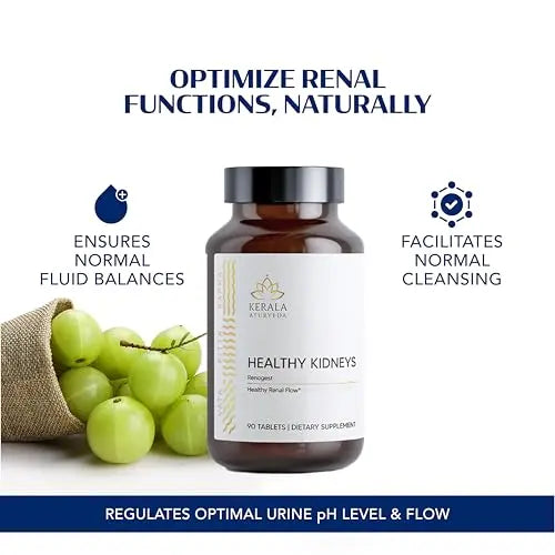 Kerala Ayurveda Healthy Kidney Herbal Tablets | Support Normal Kidney Function and Health | Kidney and Bladder Support | Urinary System Support - 90 Count Kerala Ayurveda uk supplements