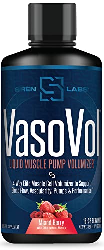Siren Labs Vaso-VOL Liquid Muscle Pump Volumizer with Agmatine Sulfate - Pre Workout SIRENLABS uk supplements