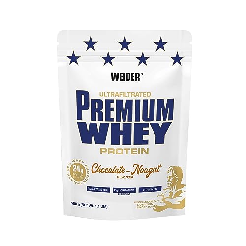 Weider Premium Whey (500g) Chocolate-Nougat Flavour. Ultrafiltrated Proteins from Whey Protein Weider uk supplements