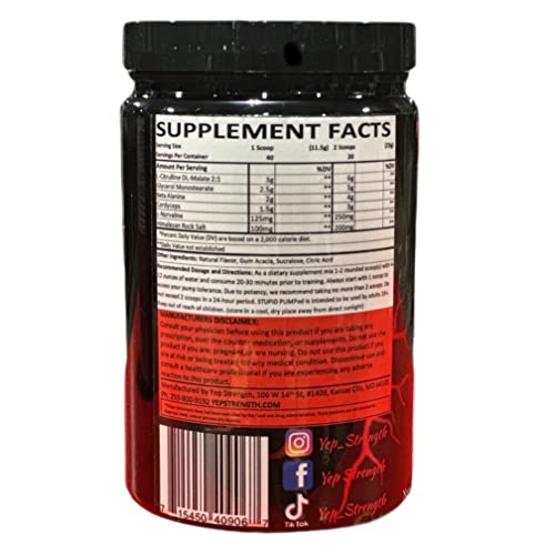 Yep Strength Stupid Pumped (Strawberry Lemonade) Yep Strength uk supplements