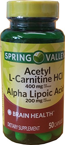Spring Valley - Acetyl L-Carnitine 800mg Plus Alpha Lipoic Acid 400mg, 50 Capsules Heath Secret uk supplements