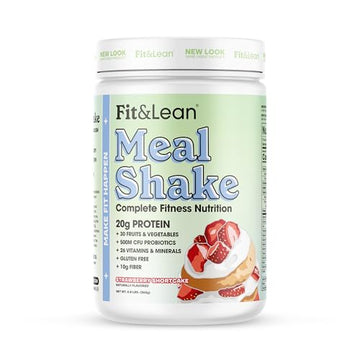 Fit & Lean Meal Shake, Fat Burning Meal Replacement, Protein, Fiber, Probiotics, Strawberry Fit & Lean uk supplements