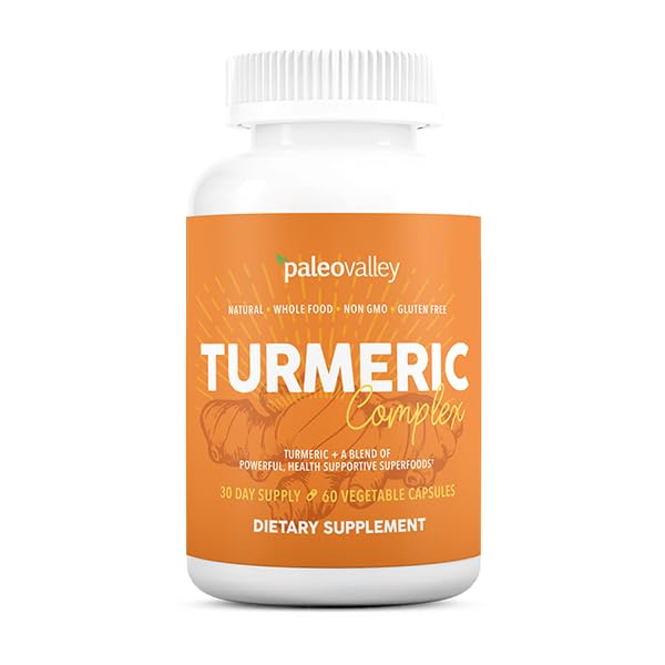 Paleovalley - Organic Turmeric Complex - Full Spectrum Organic Turmeric with Health-Supportive Superfoods - 56 Vegetarian Capsules - Support Joints, Immunity, Brain and Heart Health Paleovalley uk supplements