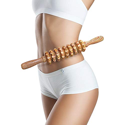 Deston Wooden Massager Handheld Roller Trigger Point Massager Stick for Fascia, Cellulite Deston uk supplements