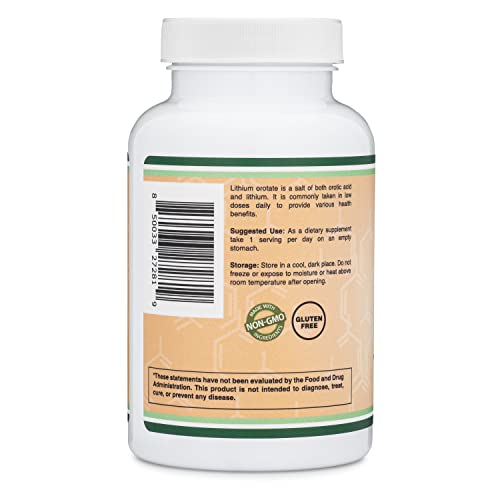 Lithium Orotate 5mg, 210 Capsules (Third Party Tested, Made in The USA Double Wood Supplements uk supplements
