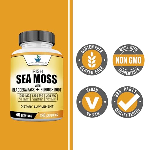 American Standard Supplements Irish Sea Moss 1200mg, Bladderwrack 1200mg American Standard Supplements uk supplements