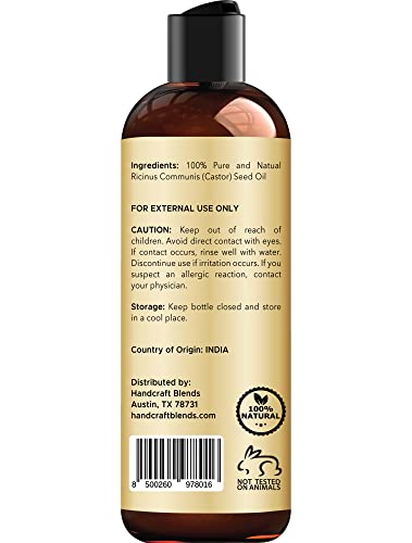 Handcraft Blends Jamaican Black Castor Oil for Hair Growth, Eyelashes and Eyebrows - 100% Pure Handcraft Blends uk supplements