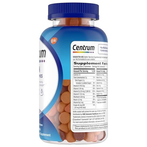 Centrum MultiGummies Gummy Multivitamin for Men, Multivitamin/Multimineral Supplement with Selenium Centrum uk supplements