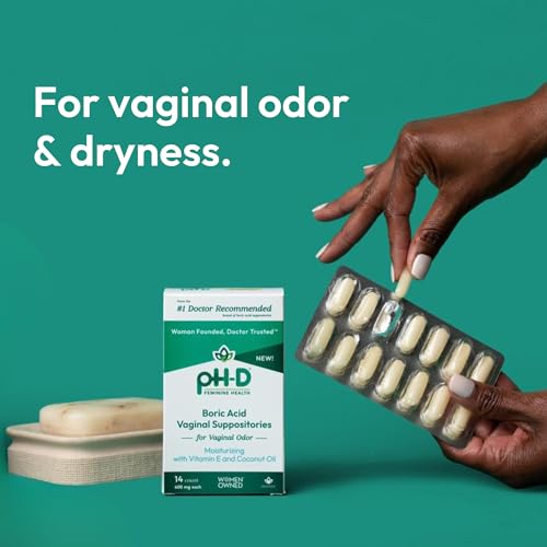 pH-D Feminine Health - Boric Acid Moisturizing Suppository - Woman Owned - for Vaginal Odor pH-D Feminine Health Support uk supplements