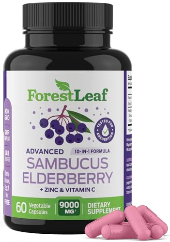 ForestLeaf Sambucus Elderberry with Vitamin C and Zinc - 9000mg Ult ForestLeaf uk supplements