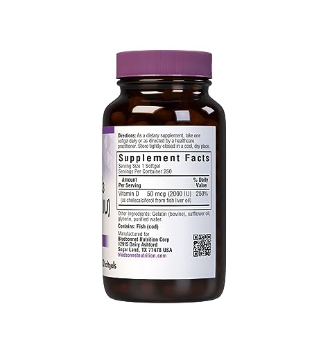 Bluebonnet Nutrition Vitamin D3 2000 IU50 mcg High Potency Immune Support Bluebonnet uk supplements