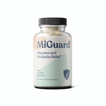 Headache and Migraine Relief Supplements - Drug Free Migraine Prevention Supplement - Natural Supplements for Migraine Headaches - Helps Reduce Frequency & Severity (60 Capsules) MIGUARD uk supplements
